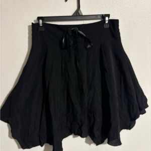 Joe Benbasset Black Bubble Mini Skirt Tie Front